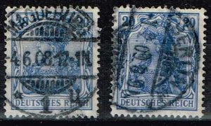 Germany 1906,Sc.#84g; 84f used Germania, inscr “DEUTSCHES REICH”