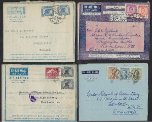 IRAQ 1940s 50s COLLECTION OF SIX DIFFERENT AIR LETTERS WITH BOY KING FAISAL FRAN