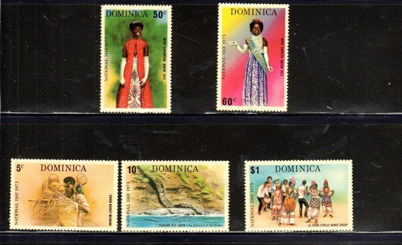 DOMINICA #381-385 1973 NATIONAL DAY MINT VF NH O.G