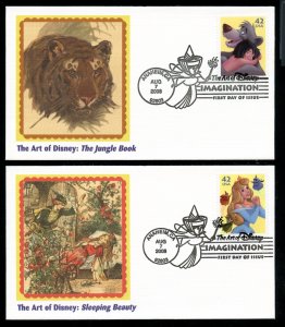 US 4342-4335 Art of Disney Imagination, UA set 4 DP Fleetwood cachet FDC