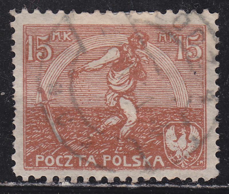 Poland 155 Sower & Rainbow of Hope 15Mk 1921