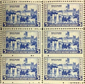 789 West Point Academy Army & Navy Series MNH 5 c  Sheet of 50  1937