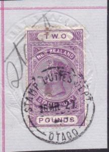 NEW ZEALAND QV £2 fiscally used on piece 1927...............................7066