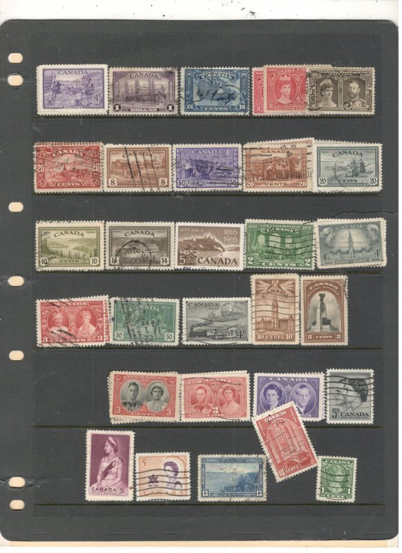 CANADA COLLECTION ON STOCK SHEET MINT/USED