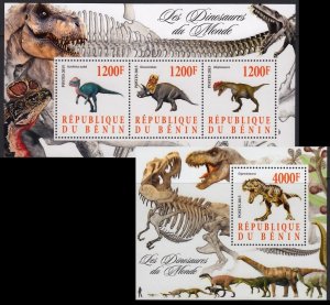 BENIN 2015 DINOSAURS DINOSAURES DINOSAURIER PREHISTORIC ANIMALS [#15111P]