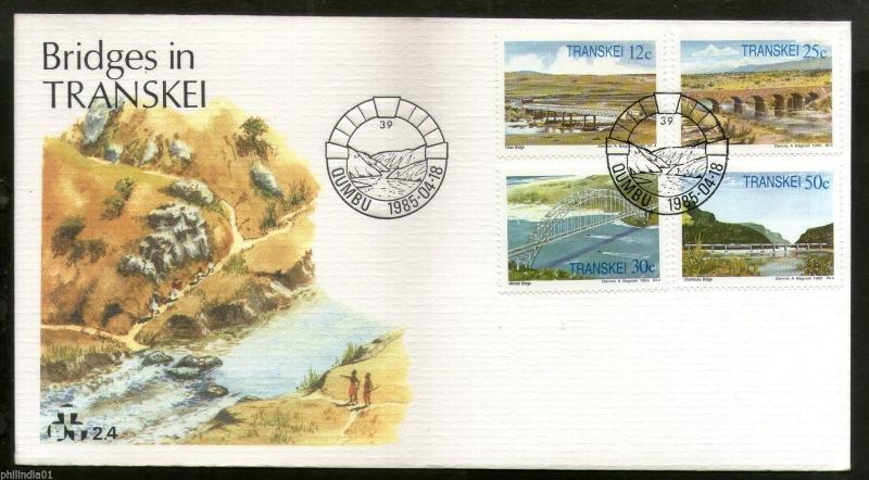 Transkei 1985 Bridges Architecture River Mountain Sc 159-62 FDC # 16241