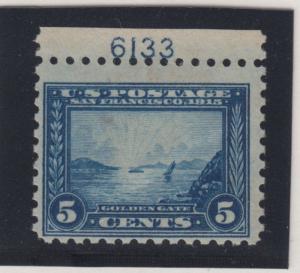 1915 Sc 403 perf 10 MH plate number single  Hebert CV $400