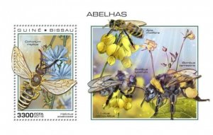 Guinea-Bissau - 2019 Bees & Plants - Souvenir Sheet - GB181006b