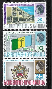 St. Kitts-Nevis # 182-84  Statehood    (3) Mint NH