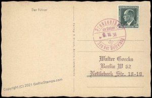 3rd Reich Germany Franzenthal Sudetenland Annexation Provisional Cover G67060