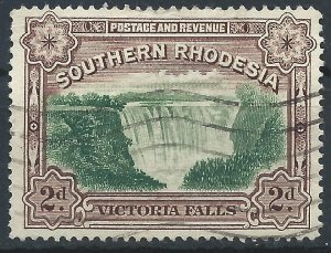 Southern Rhodesia 1941 - 2d Victoria Falls Postage and Revenue - SG35a used