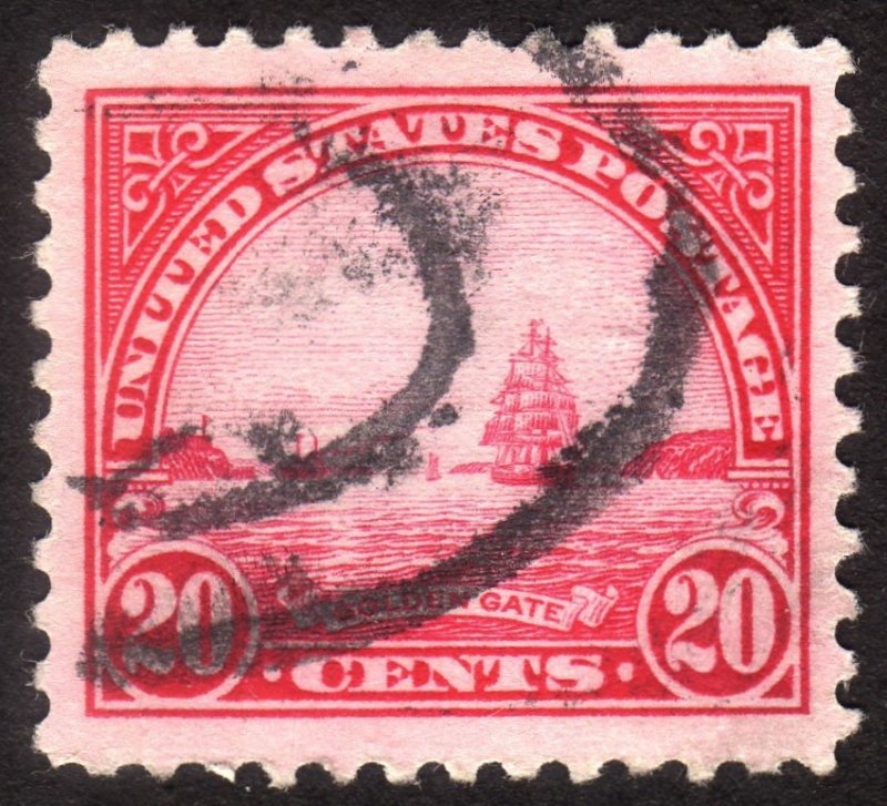 1923, US 20c, San Francisco Bay, Used, Nice centered Jumbo, Sc 567