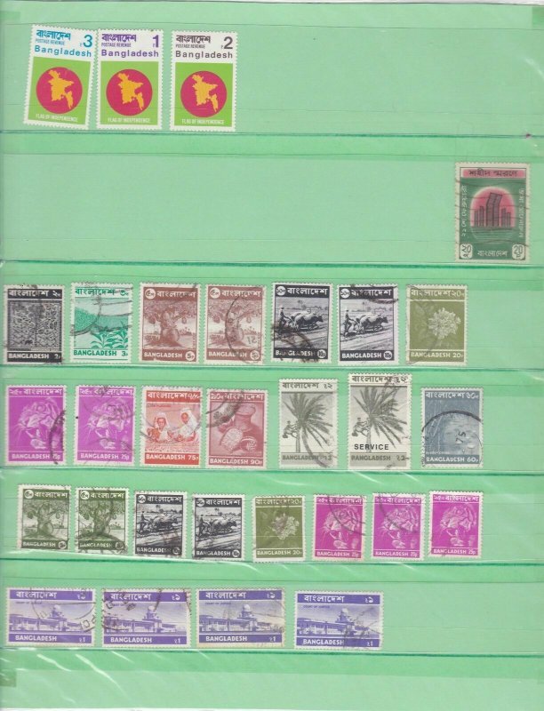 bangladesh stamps on album pages  ref 13247 