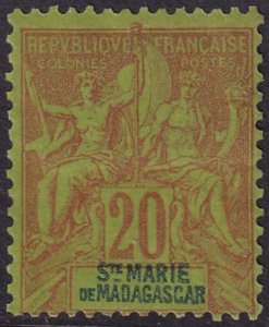 Ste-Marie de Madagascar 1894 Sc 7 MH* heavy hinge