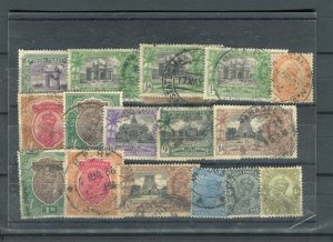 INDIA; 1920s early GV issues fine small used group on stock card