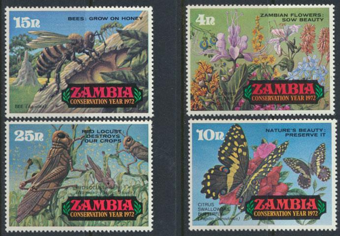 Zambia  SG 177-180  SC# 86-89 MNH  Conservation Year  see detail and scan