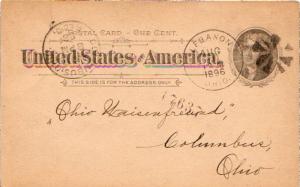 United States Ohio Lebanon 1896 segmented cork  Postal Card.