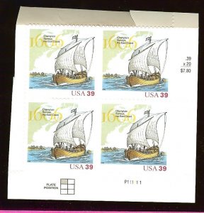 US #4073 39¢ Ship & Map - Voyage of Samuel De Champlain ~ MNH