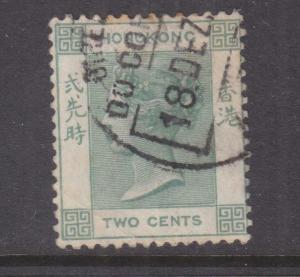 HONG KONG, 1900 QV 2c. Green canc. MACAU cds.