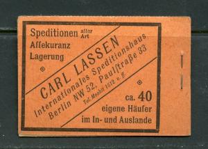 GERMANY COMPLETE UNEXPLODED BOOKLET MICHEL# MH15A  MINT NEVER HINGED