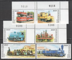 B0848 1996 Guinea Transport History Steam Trains Locomotives 1Set Mnh