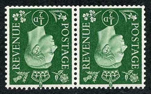 SG462wi KGVI 1/2d Green Wmk Inverted U/M PAIR