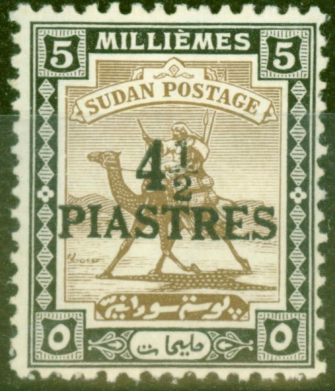 Sudan 1941 4 1/2p on 5m Olive-Brown & Black SG79 Fine Lightly Mtd Mint