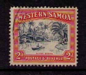 SAMOA Sc# 168 USED FVF Western River Scene