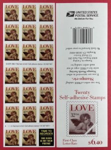 3030 a LOVE CHERUB Pane of 20 US 32¢ Stamps MNH 1996 Plate B2222