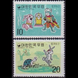 KOREA 1969 - Scott# 670-1 Fable-Hare 10-20w NH