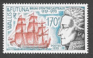 Wallis & Futuna Scott 447 MNHOG - 1993 d'Entrecasteaux Issue - SCV $4.00