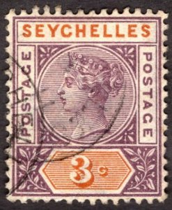 1893, Seychelles 3c, Used, Sc 3