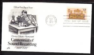 US Sound Recording 1977 Artcraft U/A FDC BIN