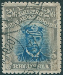 Rhodesia 1917 2s 6d Prussian blue & grey Head Die IIIA Perf 14 SG255k used