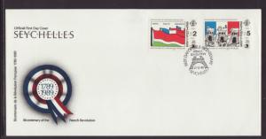 Seychelles 689-690 French Revolution 1989 U/A FDC