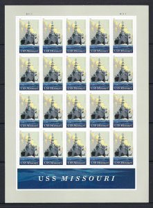 U.S. #5392 MINT, NH SHEET OF U.S.S. MISSOURI MIGHTY MO  PRICED AT FACE VALUE !
