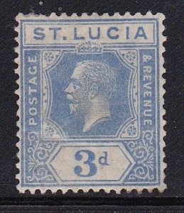 Album Treasures St Lucia  Scott # 83  3p  George V   Mint Hinged