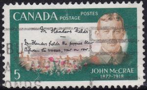 Canada 487 John McCrae & Poem 5¢ 1968