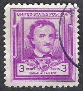 United States #986 3¢ Edgar Allan Poe (1949). Used.