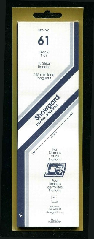 Showgard BLACK Strip Mounts Size 61 = 61 mm Fresh New Stock Unopened