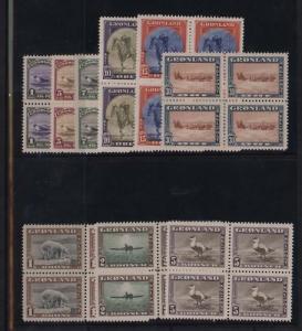 Greenland #10 - #18 XF/NH Rare Block Set