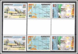 Kiribati #349-351 Space Development Gutter Pairs MNH