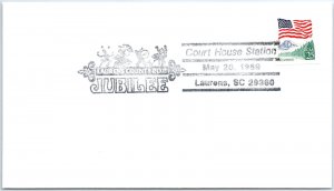 U.S. SPECIAL EVENT POSTMARK COVER LAURENS COUNTY S.C. JUBILEE COURT HOUSE 1989