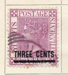 Malaya Straights Settlements 1883-99 Issue Fine Used 3c. Surcharged NW-97779