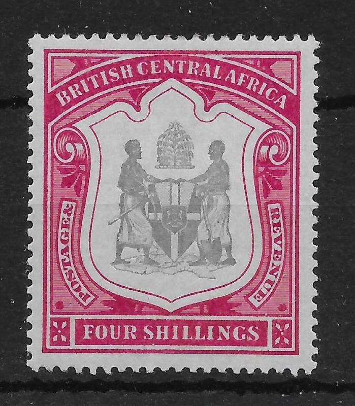 NYASALAND SG50 1897 4/= BLACK & CARMINE MTD MINT