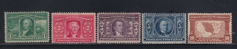 323 - 327 F-VF set OG previously hinged nice color cv $ 305 ! see pic !