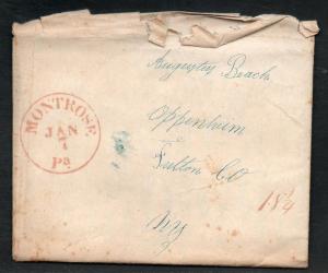US Stampless Montrose PA to Oppenheim NY Content 1843 B916