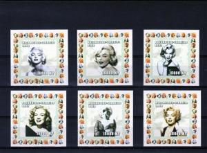 Mozambique 2002 MARILYN MONROE 6 Deluxe s/s Mint (NH)