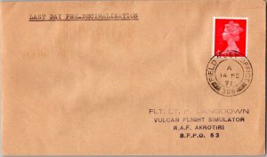 Great Britain 4d QEII Machin 1971 Field Post Office 388 Cyprus to B.F.P.O. 53...