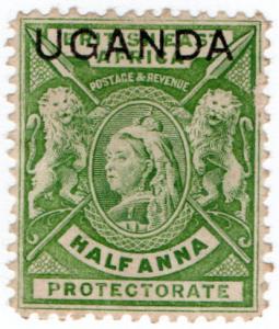 (I.B) KUT Postal : Uganda Overprint ½c